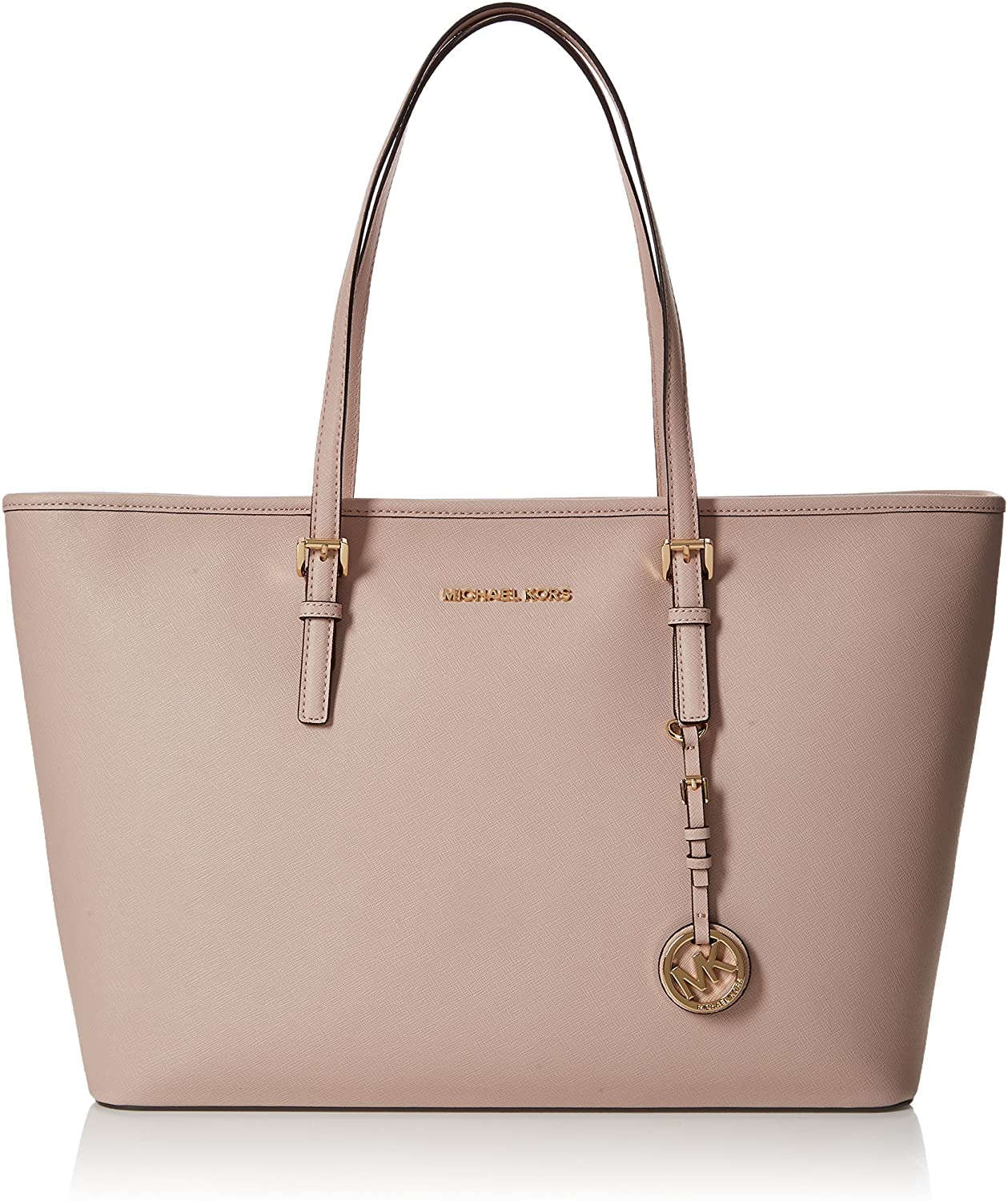 Price:$224.41    Michael Kors Women's Michael Kors Jet Travel Shoulder Bag In Pink Saffiano Leather Pink  Clothing