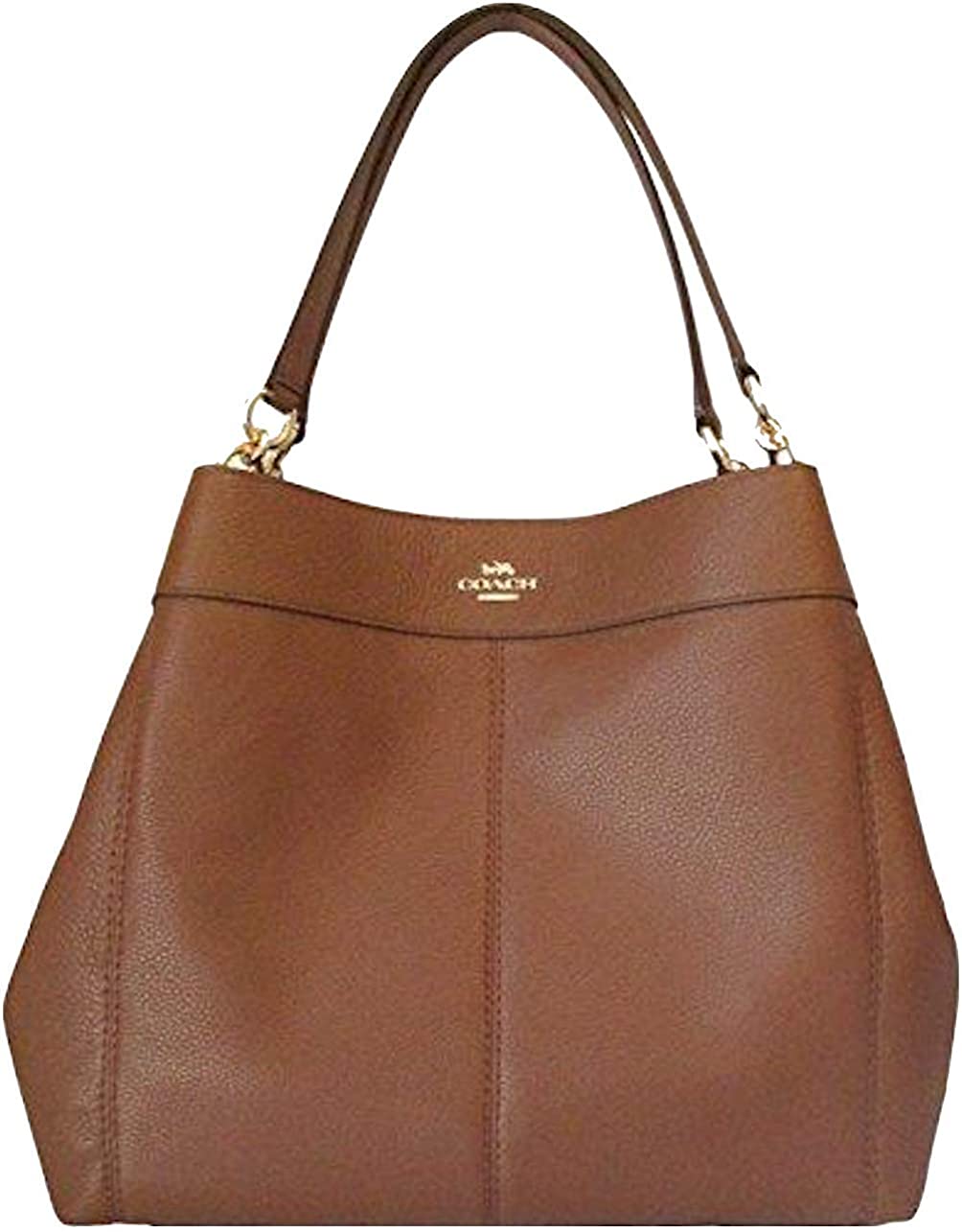 Price:$299.00 Coach Lexy Pebble Leather Shoulder Bag (Saddle 2)  Handbags   