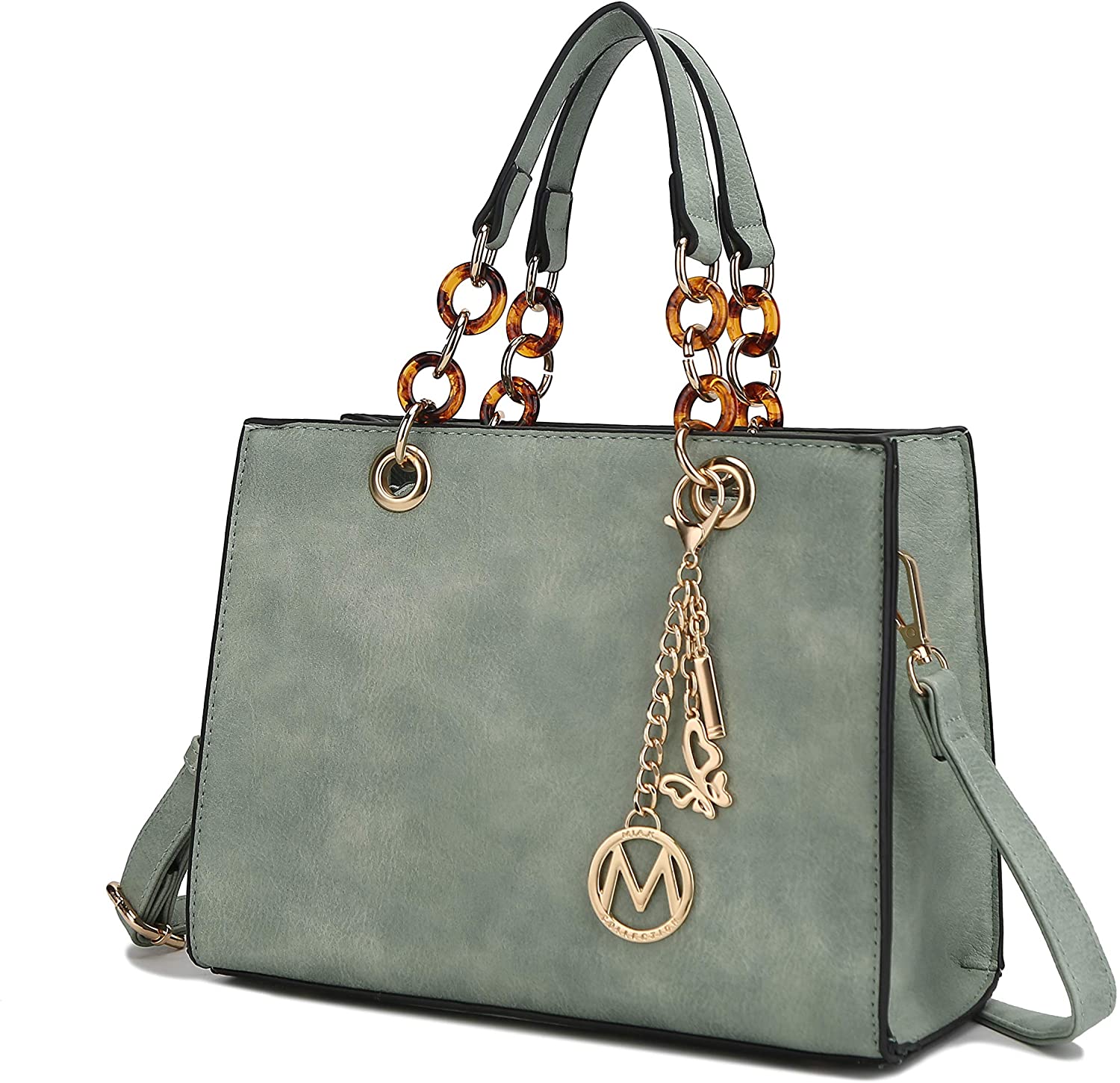 Price:$39.99    MKF Crossbody Tote Bags for Women - PU Leather Handbag Purse - Shoulder Strap, Ladies Satchel Pocketbook Mint  Clothing
