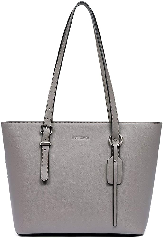 Price:$42.88    WESTBRONCO Women Leather Handbags Purses Designer Tote Shoulder Bag Top Handle Bag for Daily Work Travel (C-Grey)  Clothing