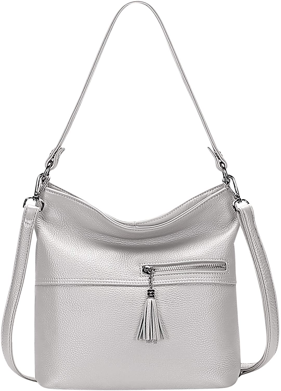 Price:$68.78 ALTOSY Genuine Leather Purses and Handbags Soft Leather Shoulder Bag for Women Ladies Crossbody Purses Medium (S103 White Smoke)  Handbags   
