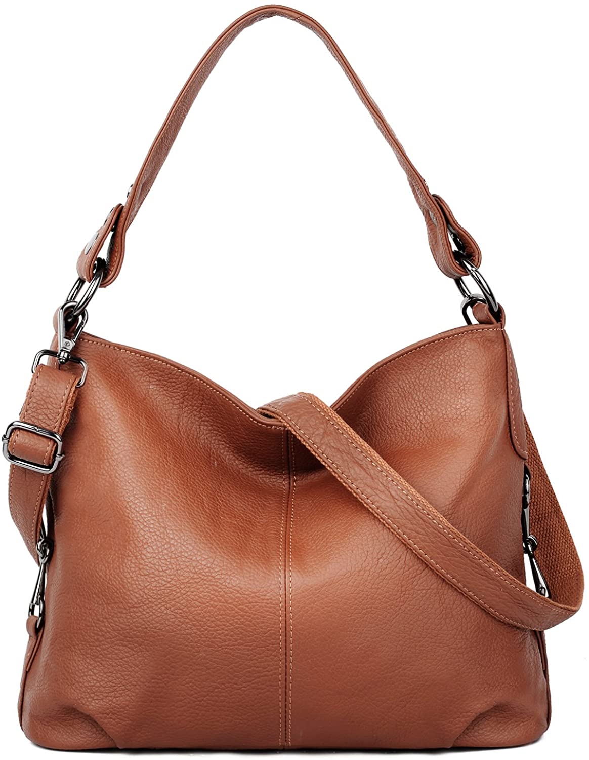 Price:$49.99    YALUXE Genuine Leather Shoulder Bag Stylish Womens Crossbody Travel Top-Handle  Clothing