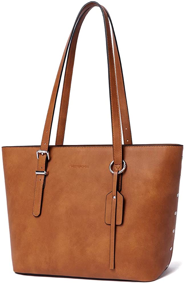 Price:$42.88    WESTBRONCO Women Leather Handbags Purses Designer Tote Shoulder Bag Top Handle Bag for Daily Work Travel (D-Calm Brown)  Clothing