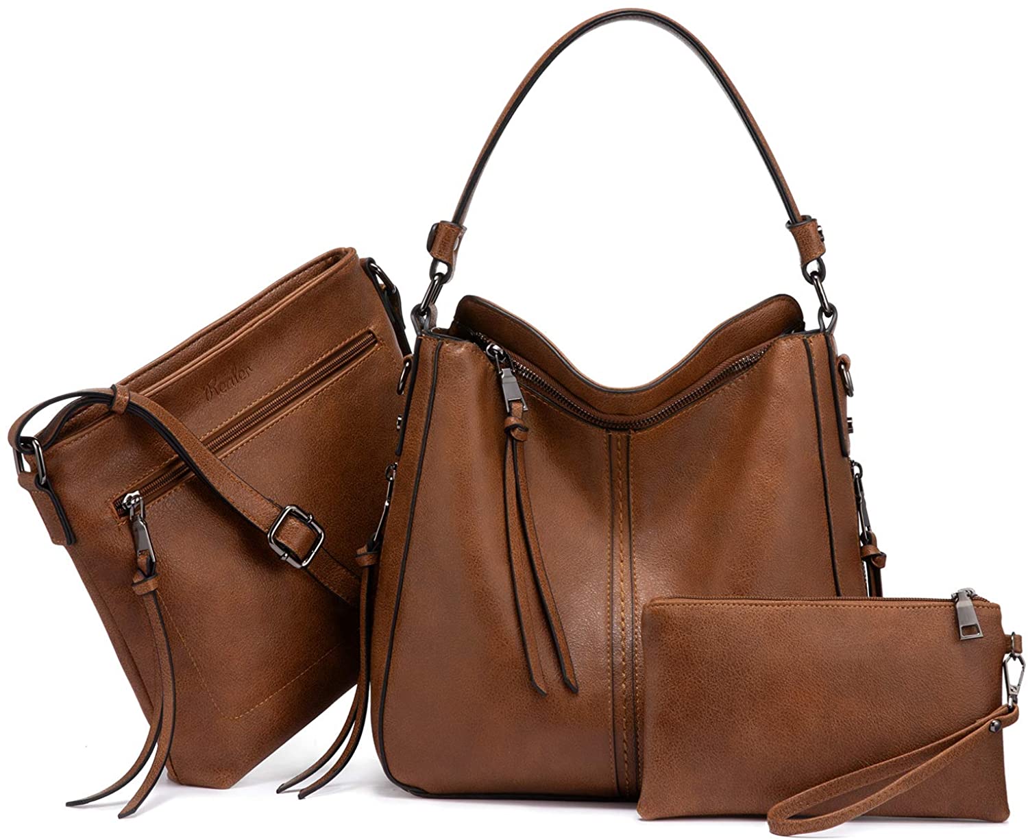 Price:$39.99    Hobo Handbags for Women Large Shoulder Bag Ladies Crossbody Bag 3pcs Purse Set  Clothing