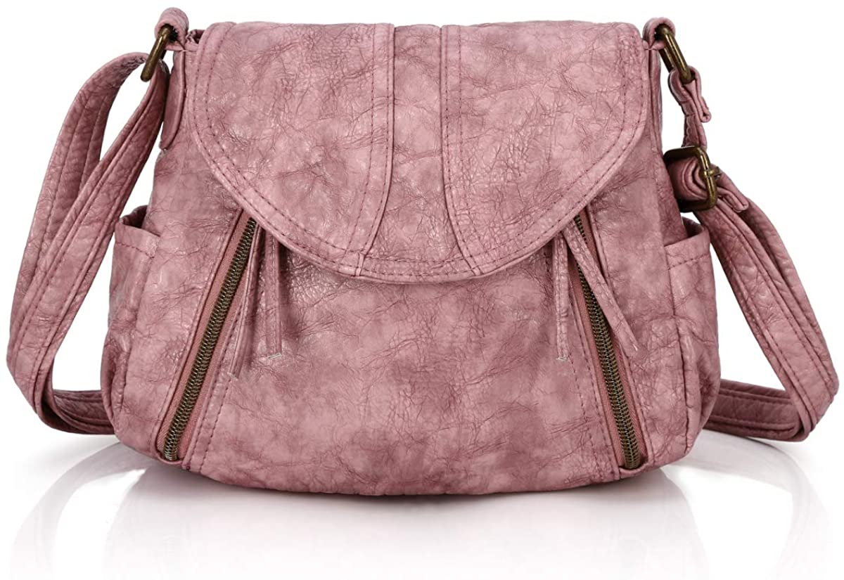 Price:$28.99 Angel Barcelo Crossover Purse and Handbags Crossbody Bags for Women, Ultra Soft Leather Neatpack Bag Shoulder Purses for Girl Pink  Handbags   