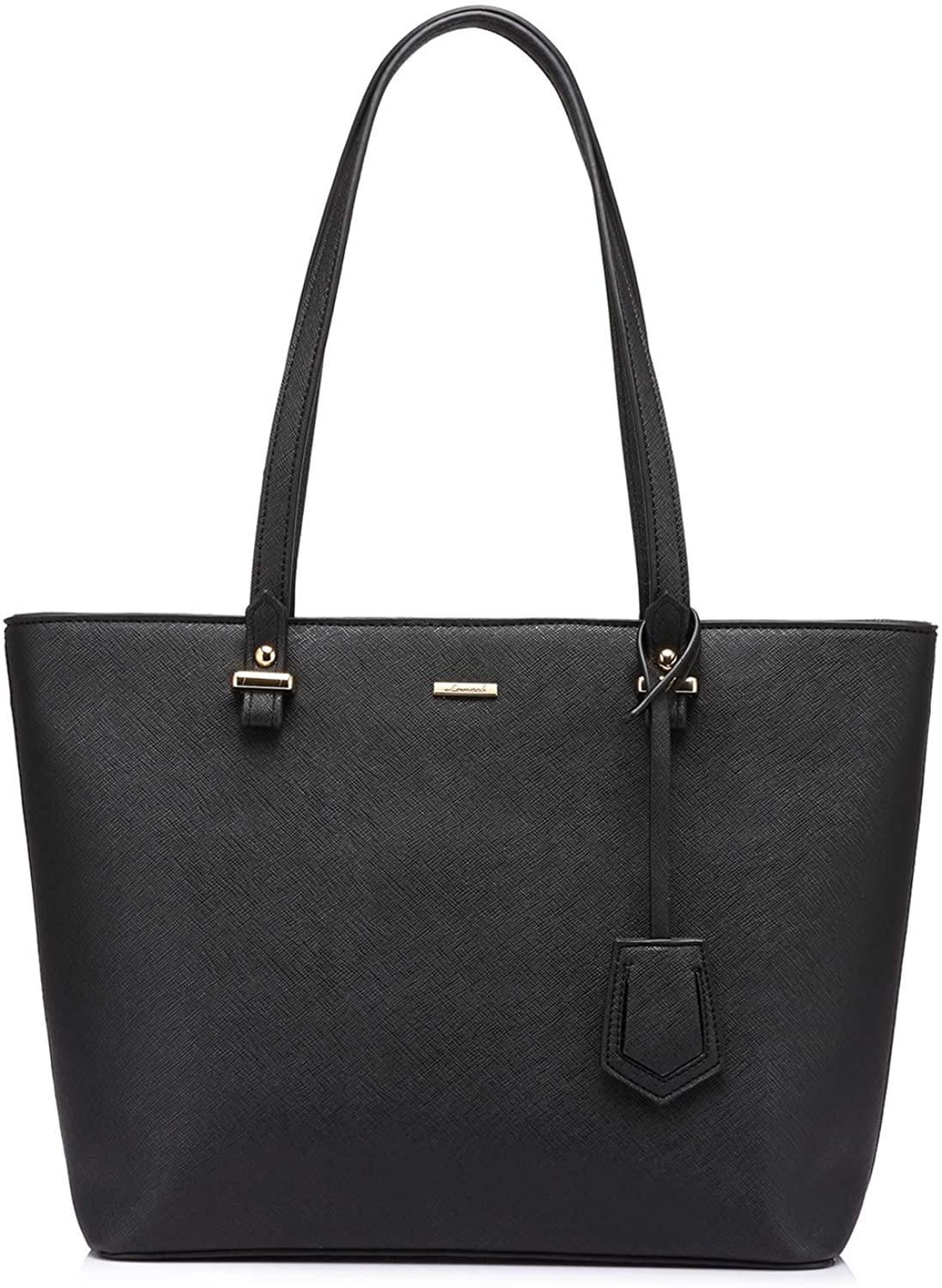 Price:$25.90    Handbags for Women Large Purses Leather Tote Bag School Shoulder Bag with External Pocket, Black  Clothing