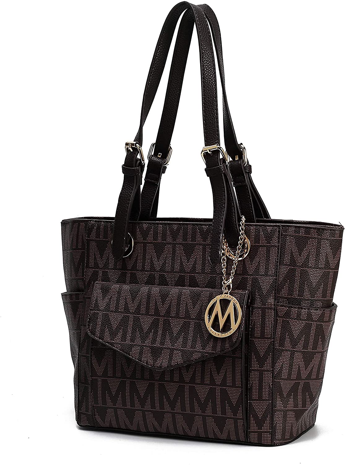 Price:$39.99    Mia K Collection Shoulder Handbag for Women  Vegan Leather Satchel-Tote Bag, Top-Handle Purse, Ladies Pocketbook Chocolate  Clothing