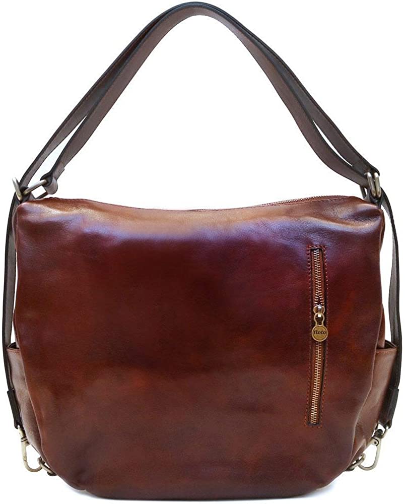 Price:$239.20    Roma Hobo Leather Saddle Bag Crossbody Convertible Shoulder Bag  Clothing