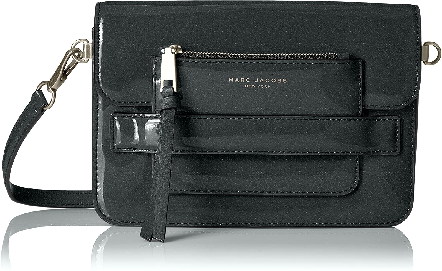 Price:$368.96    Marc Jacobs Medium Patent Madison Shoulder Bag, Dark Silver  Clothing