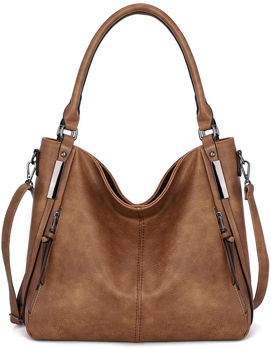 Price:$39.98 KL928 Womens Purses and Handbags PU Leather Shoulder Bag Waterproof Hobo Bags for Women Large (92-Brown-3)  Handbags   