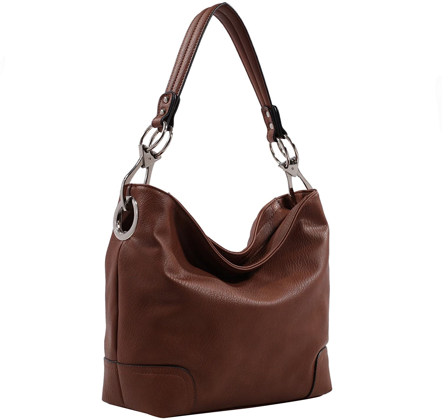 Price:$35.99    Mia K Collection Hobo Bag for Women - PU Leather Handbag - Womens Shoulder Bag Top Handle Fashion Pocketbook Purse Brown  Clothing