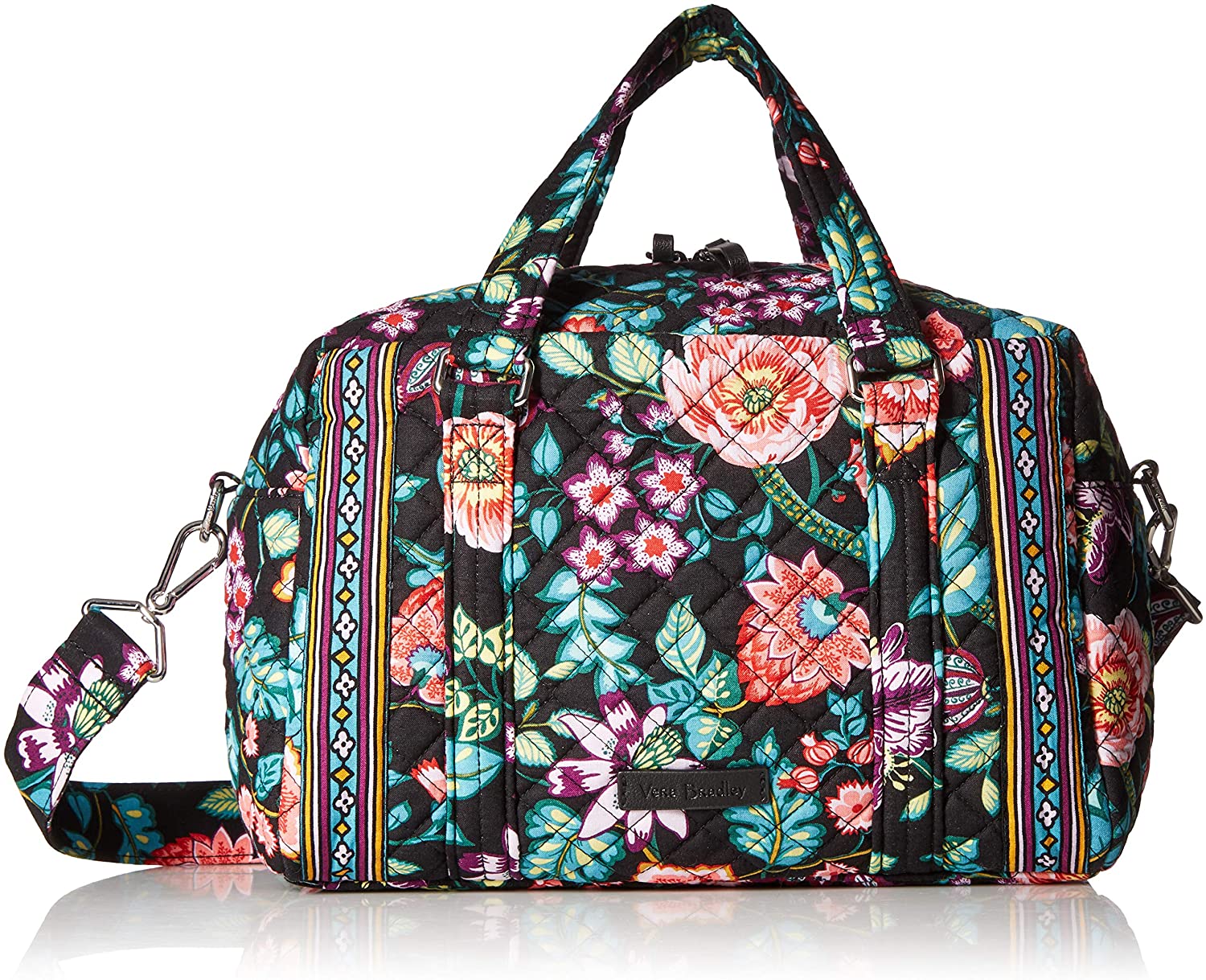 Price:$73.50 Vera Bradley Women's Signature Cotton 100 Satchel Purse, Vines Floral, One Size  Handbags   