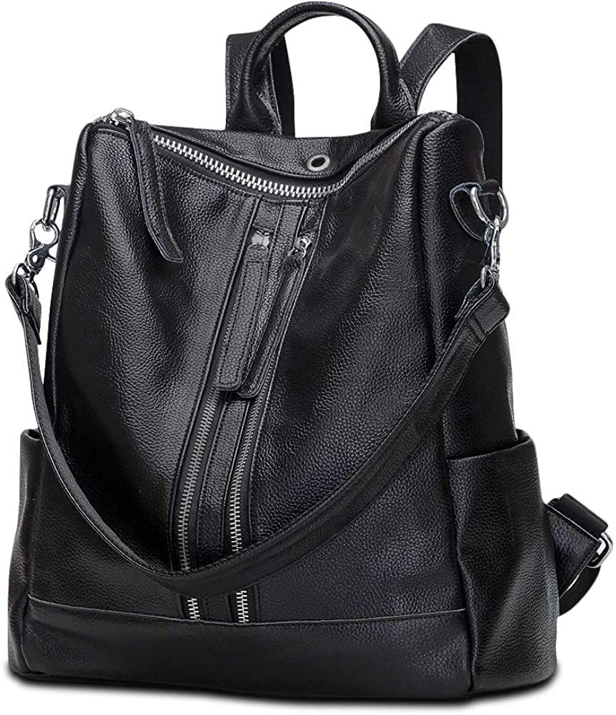 Price:$35.99    Modoker Backpack Purse for Women, Travel Leather Backpack, Convertible Shoulder Bag, School Bag with Hands Free Earphone Hole, Black  Clothing
