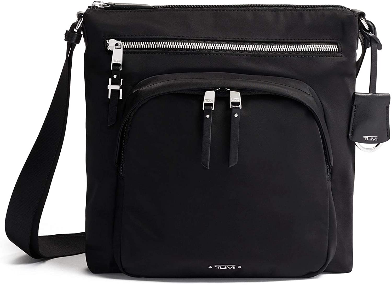 Price:$169.00    TUMI - Voyageur Carmel Crossbody Bag - Over Shoulder Satchel for Women - Black/Silver  Clothing