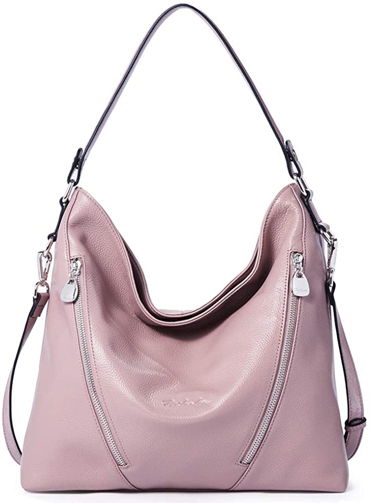 Price:$69.99    BOSTANTEN Women Leather Handbag Designer Large Hobo Purses Shoulder Bags Pink  Clothing