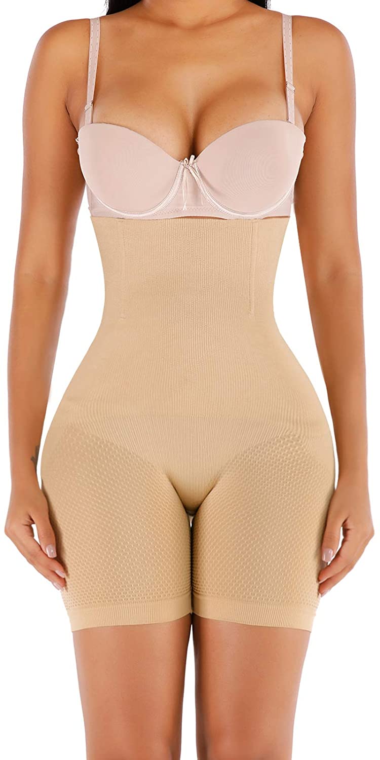 Price:$13.99 SHASUSU Shapewear for Women Tummy Control Body Shaper Waist Trainer Butt Lifter Thigh Slimmer at Amazon Women’s Clothing store