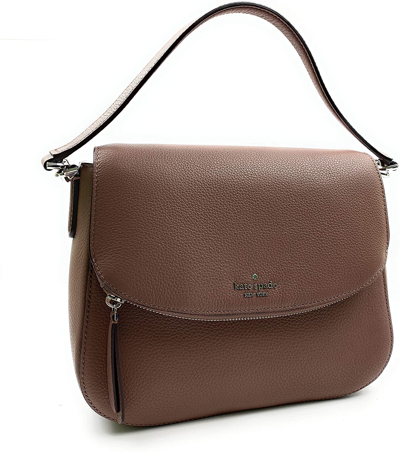 Price:$179.99    Kate Spade New York Jackson Soft Pebbled Leather Medium Flap Shoulder bag (Brownstone)  Clothing