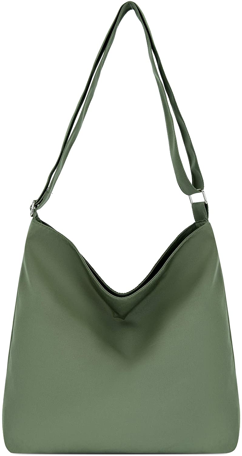 Price:$8.99    DENGSHANYANG Women's Retro Large Size Canvas Shoulder Bag Hobo Crossbody Handbag Casual Tote, Army Green, 13.3in14.1in3.1in  Clothing