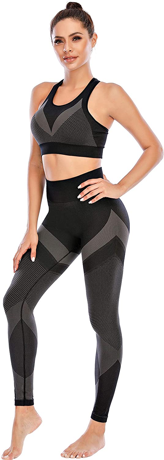 Price:$18.99 RUNNING GIRL Workout Sets for Women, Gym Padded Racerback Sports Bra and Athletic High Waist Yoga Leggings at Amazon Women’s Clothing store