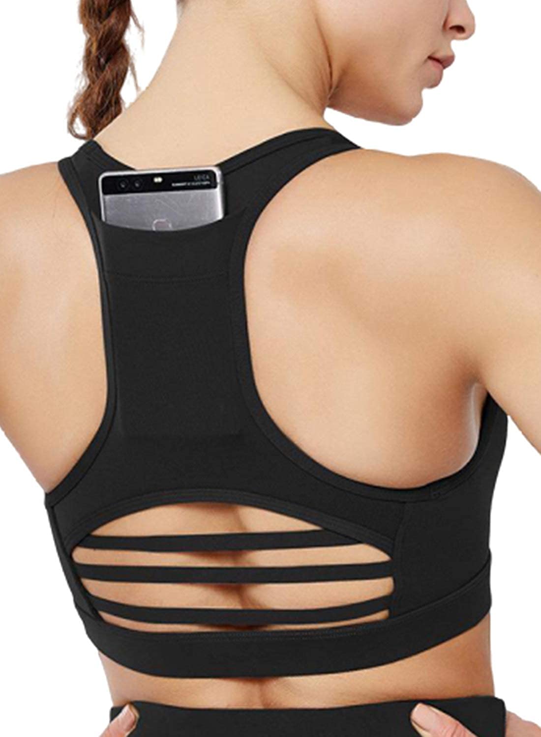Price:$13.99    Aleumdr Womens Racerback Sports Bras - High Impact Padded Workout Gym Activewear Bra  Clothing