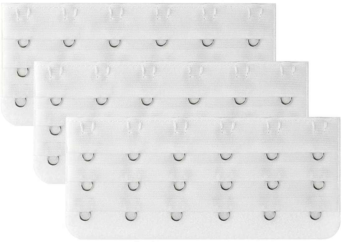 Price:$7.99 uxcell Women 3 Rows 6 Hooks Brassiere Eye Tape Strap Extender 3 Pcs White at Amazon Women’s Clothing store