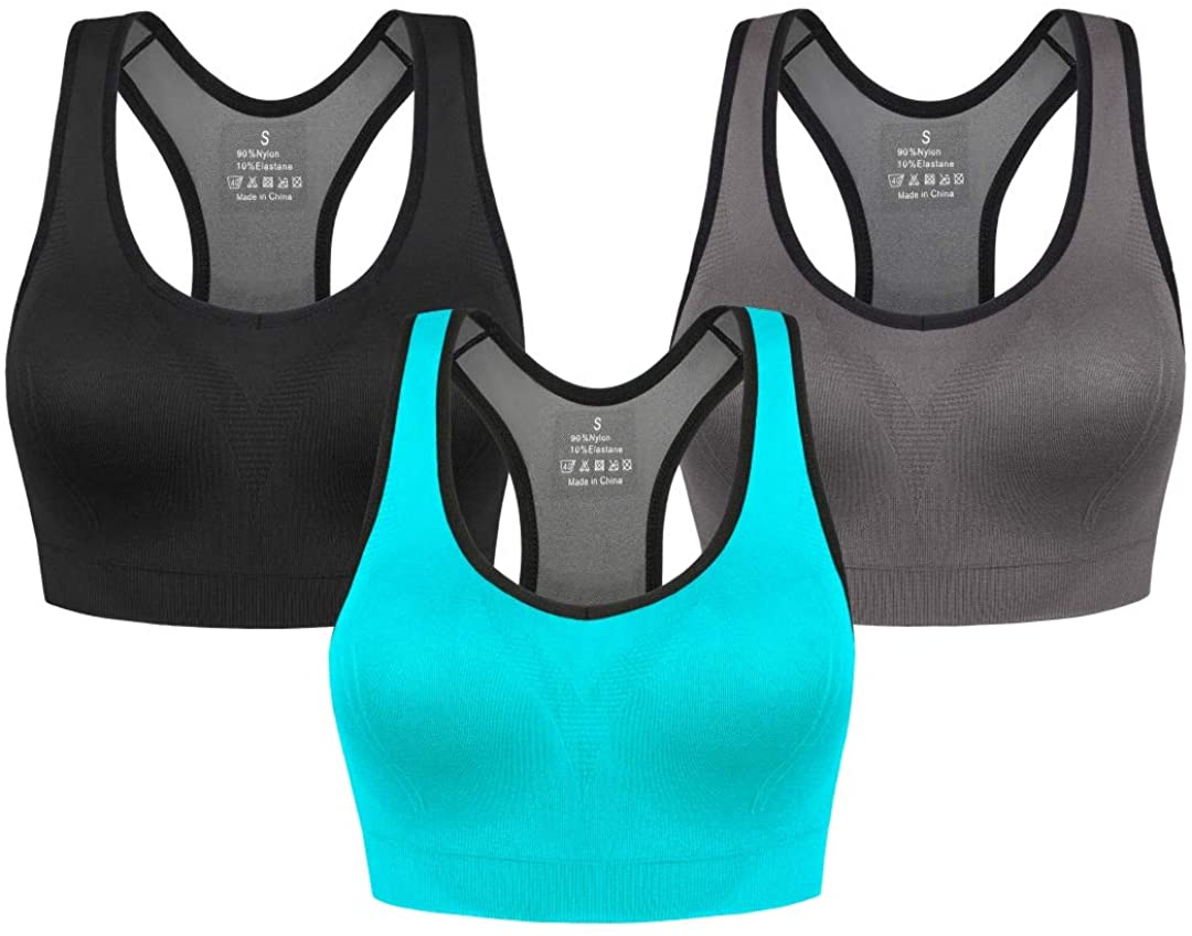 Price:$9.99 qualidyne Women’s Racerback Sports Bra Padded for Yoga Running Gym Workout Fitness at Amazon Women’s Clothing store