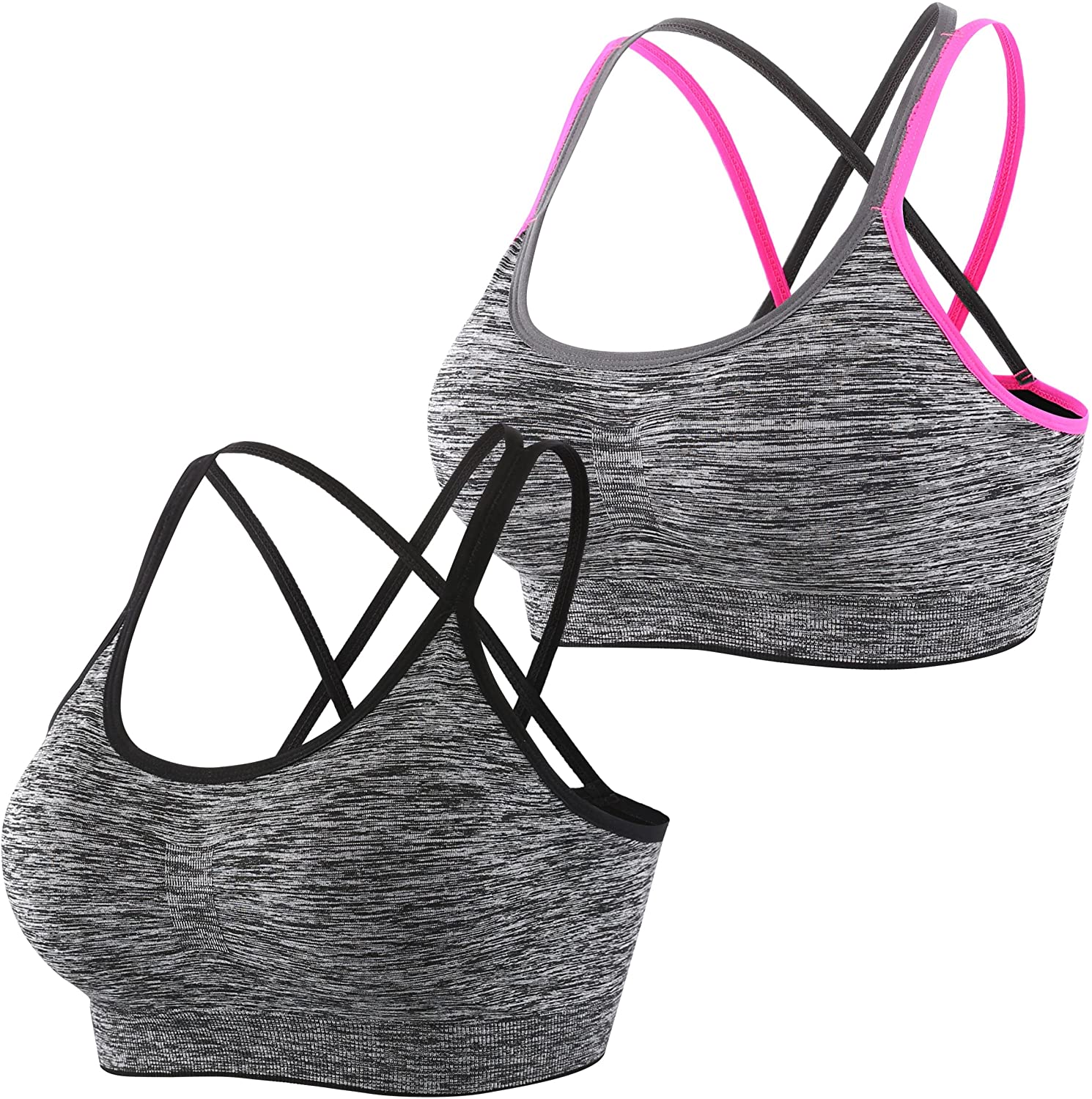 Price:$10.99 CLOUSPO Women's Sports Bra Strappy Crossback Yoga Bra for Workout Fitness at Amazon Women’s Clothing store