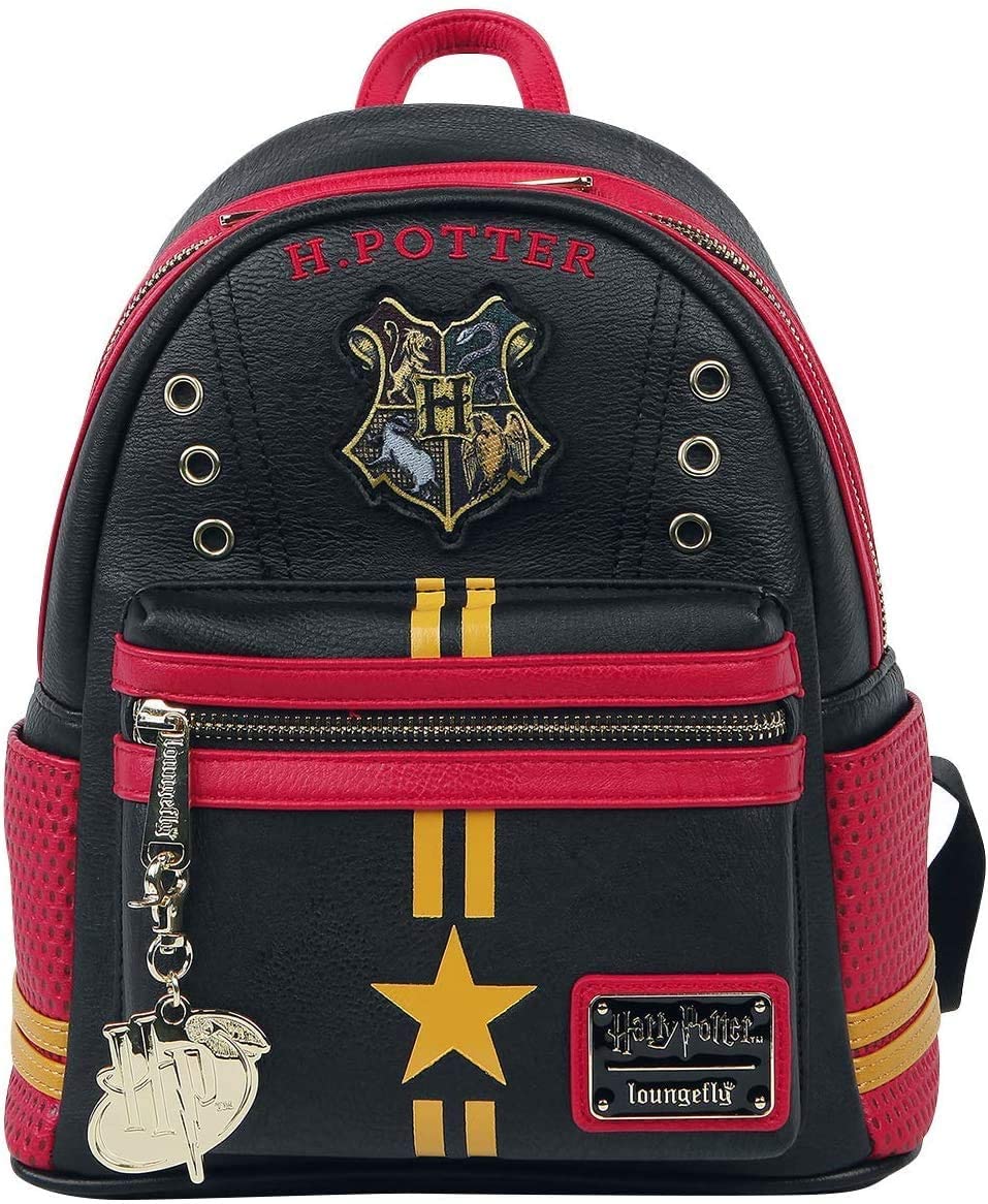 Price:$64.99    Loungefly Harry Potter Gryffindor Hogwarts Quidditch Womens Double Strap Shoulder Bag Purse  Clothing