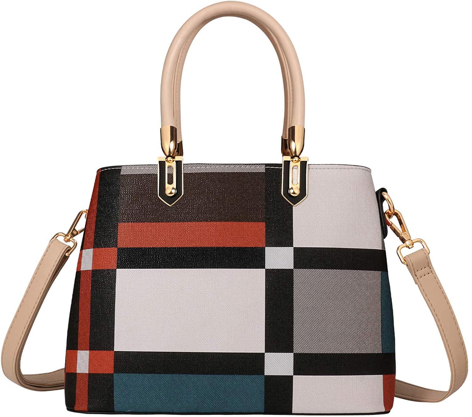 Price:$27.99    TIBES Handbags for Women Ladies Tote Shoulder Bags Satchel Top Handle Satchel Purse in Pretty Color Combination  Clothing