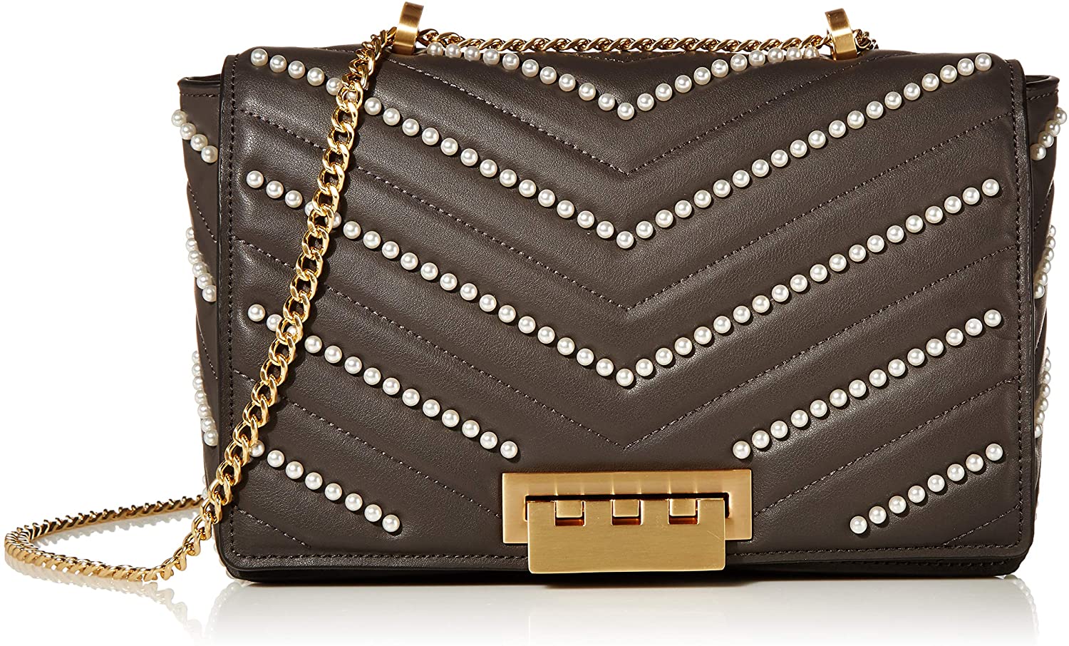 Price:$513.77    ZAC Zac Posen Soft Earthette Jumbo Chain Shoulder, Coffee  Clothing