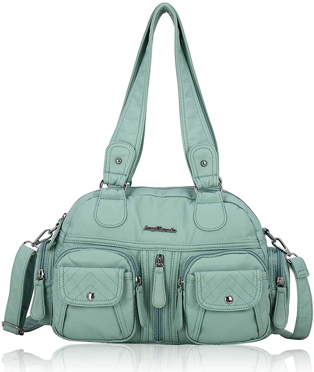 Price:$33.99    Angel Barcelo Womens Fashion Handbags Purse Shoulder Bags Tote Bags Ladies Girls Designer Satchel Bags Queen Green  Clothing