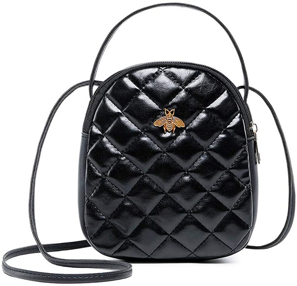 Price:$10.99 Small Crossbody Bag Shoulder Bag Bee Series Cell Phone Purse Wallet for Women Black  Handbags   