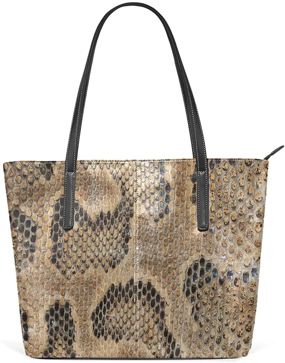 Price:$34.99    Snake Skin Textures Illusion Women's PU Leather Tote Shoulder Bags Handbags Casual Bag  Clothing