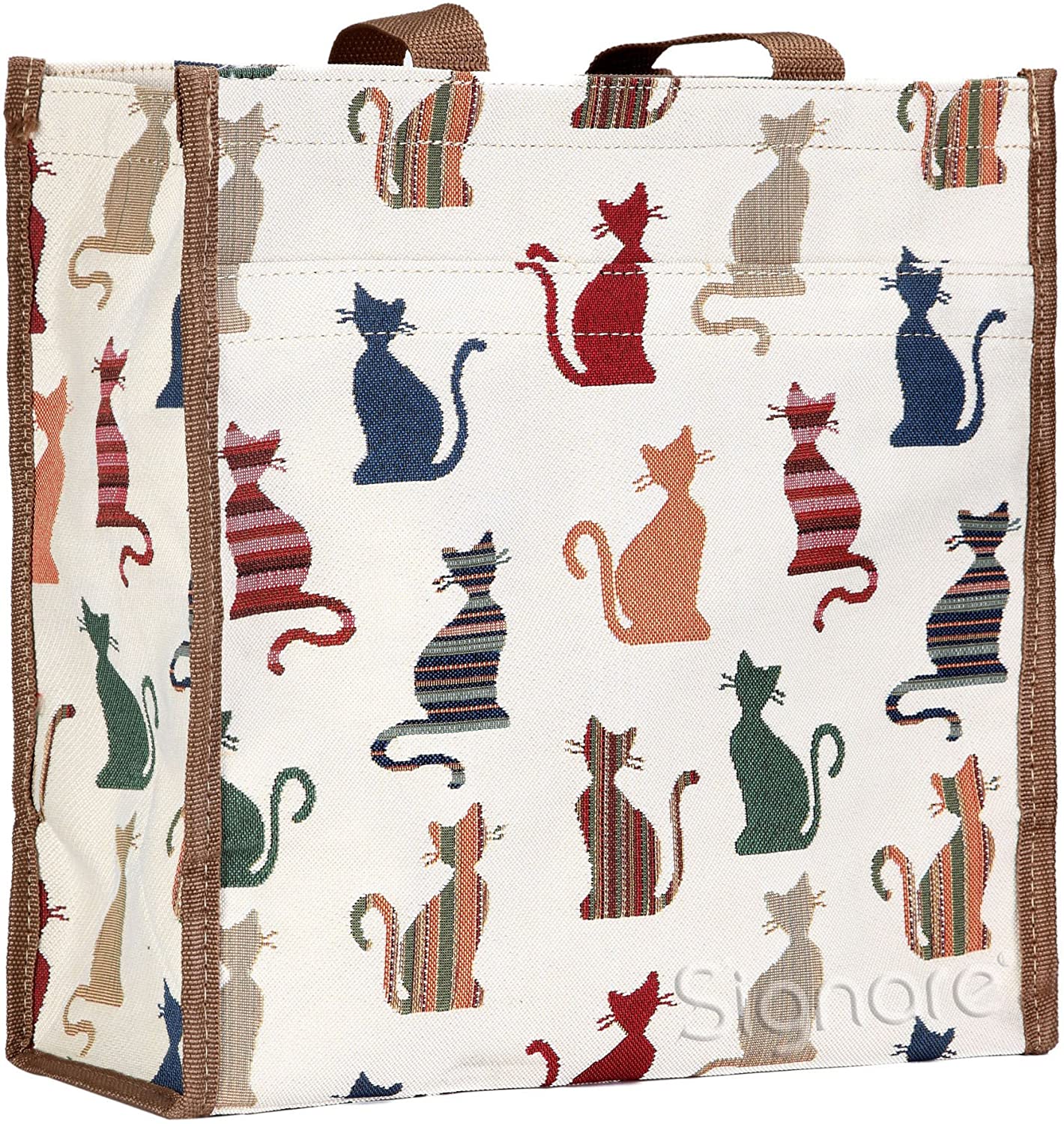 Price:$23.99    Signare Tapestry Shoulder Bag Shopping Bag for Women with Cheeky Cat Design (SHOP-CHEKY)  Clothing