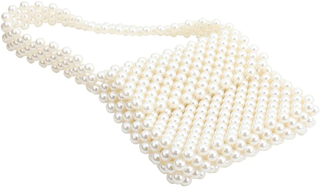 Price:$39.99 Women's Vintage Style Pearl Bag Shoulder Bags Handmade Weave bag  Handbags   