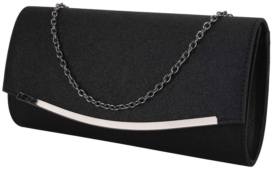Price:$17.77    JIYINGDUO Women Clutches Handbags Evening Bags Wedding Purses Cocktail Prom Party Clutches Shoulder Bag (Black)  Clothing