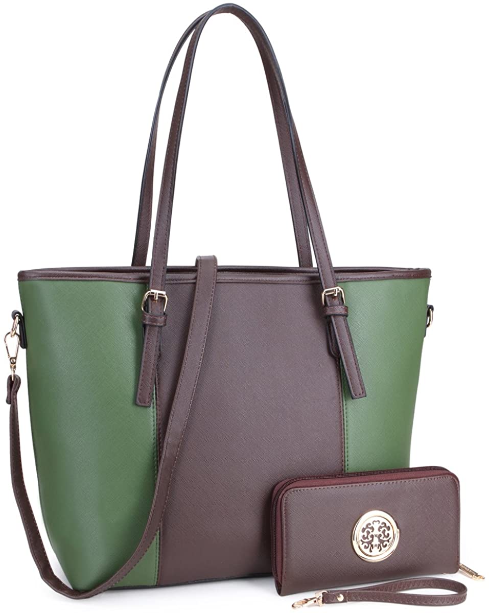 Price:$38.95    MARCO M KELLY Women Large Top Handle Satchel Padlock Handbags Ladies Shoulder Bags Belted Designer Purses Set Work Bags (Teal)  Clothing