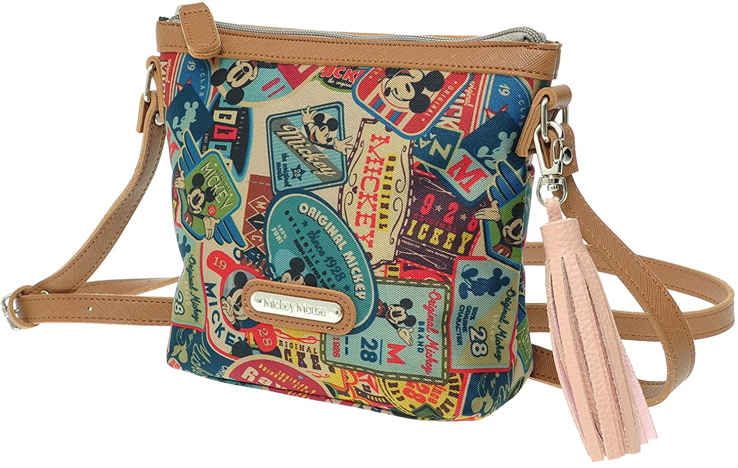 Price:$47.99 A138.Disney Mickey Mouse Women Vintage Shoulder Cross Body Bag Handbag (Multi)  Handbags   