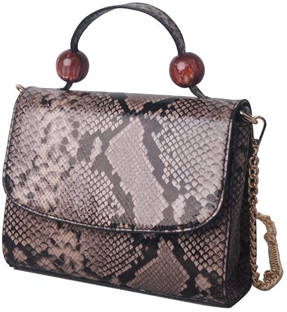 Price:$20.99 Fashion Women Snake skin pattern with beads Envelope Clutch PU Handbag Purse Shoulder Crossbody Bag  Handbags   