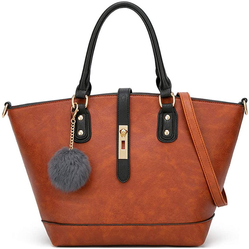 Price:$18.00    Bonnie-Sam Tote Bags Shoulder Bag for Women Large Capacity Leather Handbag  Clothing