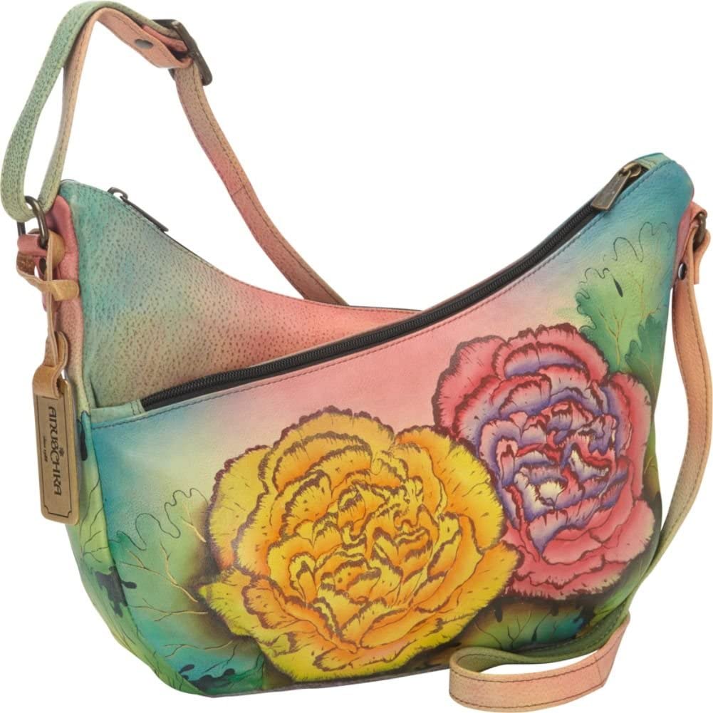 Price:$213.08    Anuschka Women's Colorful Carnations U-Top Convertible Hobo  Clothing