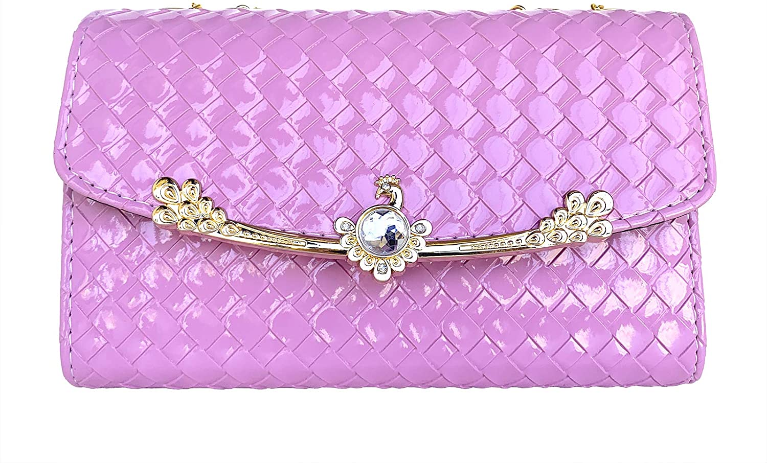 Price:$14.99 Women Crossbody Chain Bag Shoulder Bag Evening Handbag Clutch Purse Messenger Bag for Women (purple)  Handbags   