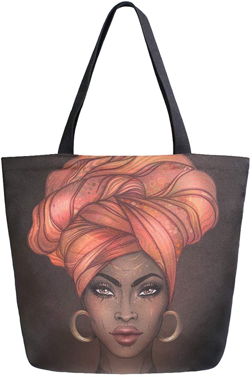 Price:$14.99    Woman Tote Bag Shoulder African American Woman Handbag for Work Travel Business Beach Shopping Schoo  Clothing