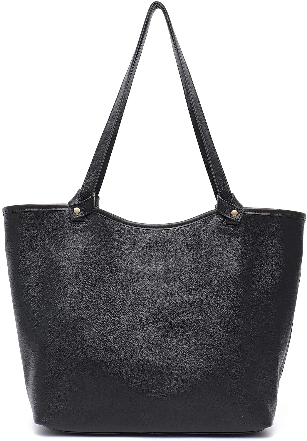 Price:$128.99    STEPHIECATH Women Bags Vintage Italian Cow Leather Shoulder Bag Large Tote Luxury Real Skin Female Handbag&Liner Bag (BLACK)  Clothing
