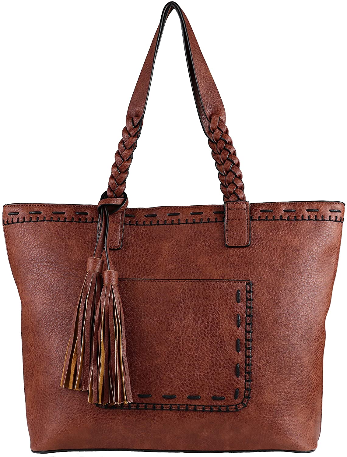 Price:$82.95    Concealed Carry Purse - Locking Cora Stitched Gun Tote by Lady Conceal (Mahogany)  Clothing
