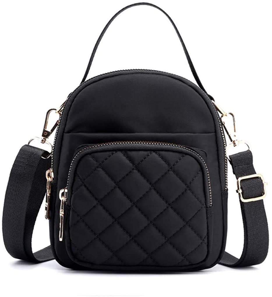 Price:$13.93 YANAIER Small Crossbody Shoulder Bag for Women Stylish Mini Travel Nylon Cell Phone Purse Pouch Black  Handbags   