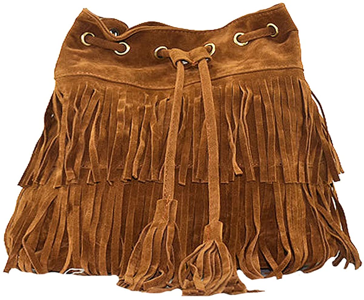 Price:$19.88    Buddy Fringe Tassel Crossbody Bag Faux Suede Hobo Shoulder Bag Fashion Handbag  Clothing