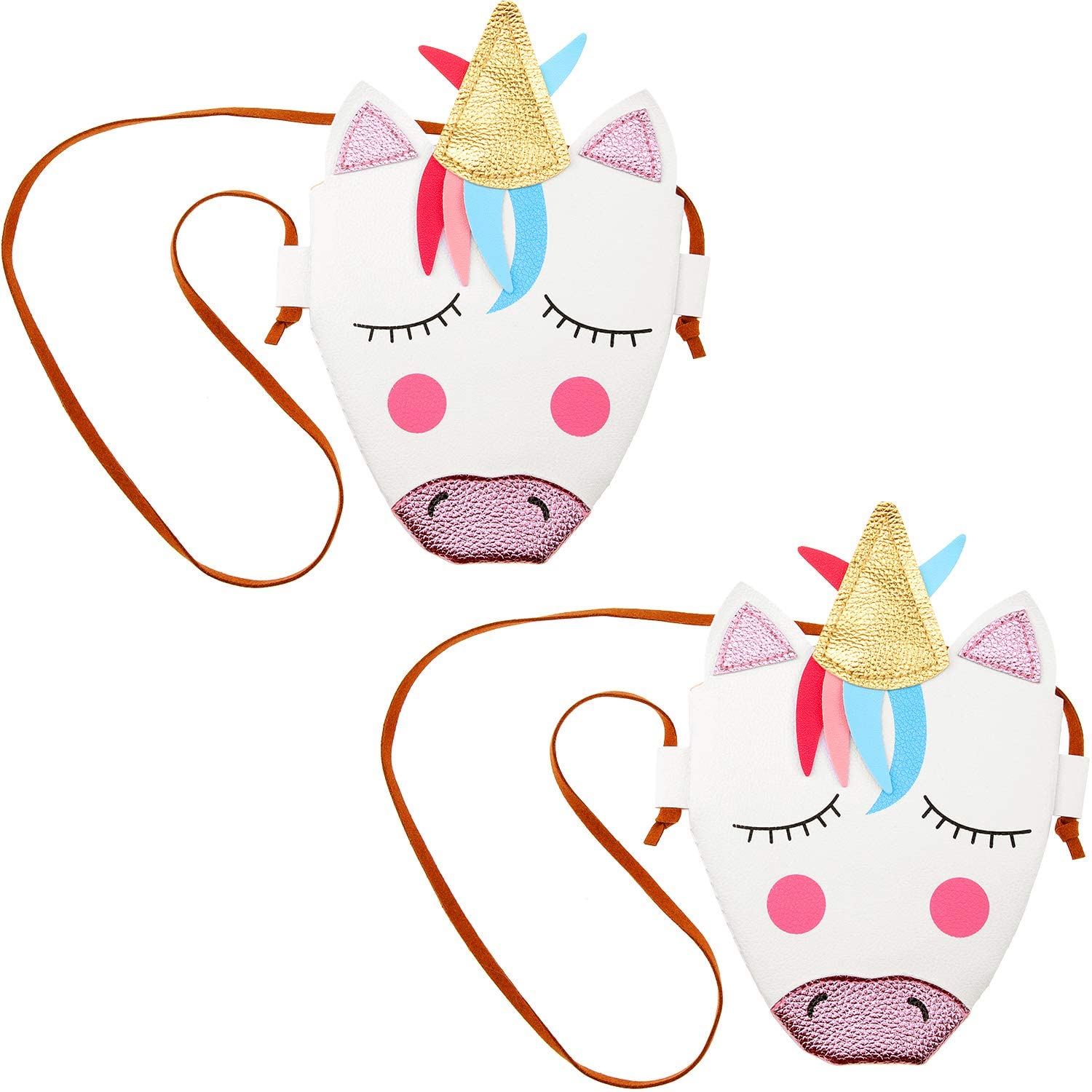 Price:$10.59 2 Pieces Unicorn PU Leather Crossbody Bag Unicorn Shoulder Bag for Women Girls Supplies  Handbags   