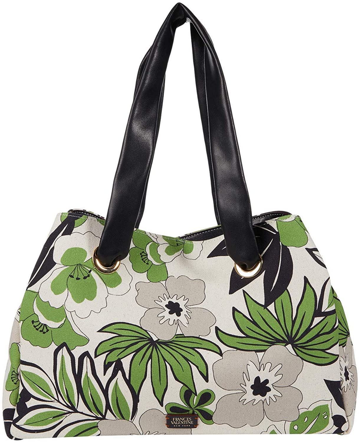 Price:$348.00    Frances Valentine Selma Merida Print on Canvas Double Handle Shoulder Bag Natural Green Multi One Size  Clothing