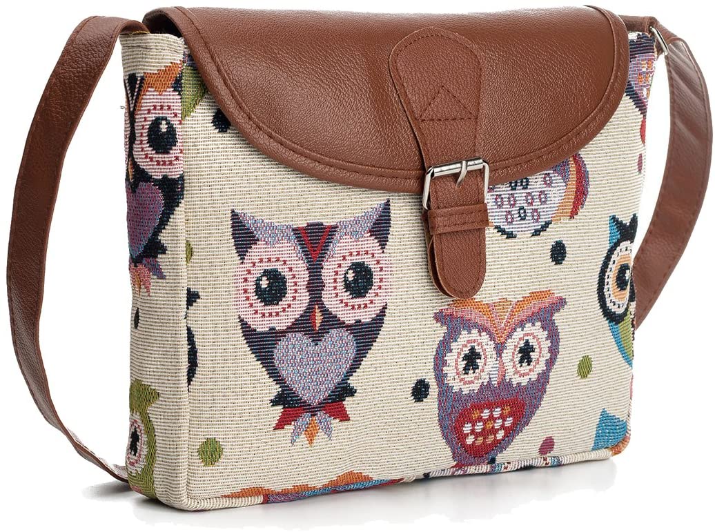 Price:$12.69    Nawoshow Fashion Women Lady Many Owl Satchel Cross-Body Bag Shoulder Bag Messenger Bag (D)  Clothing